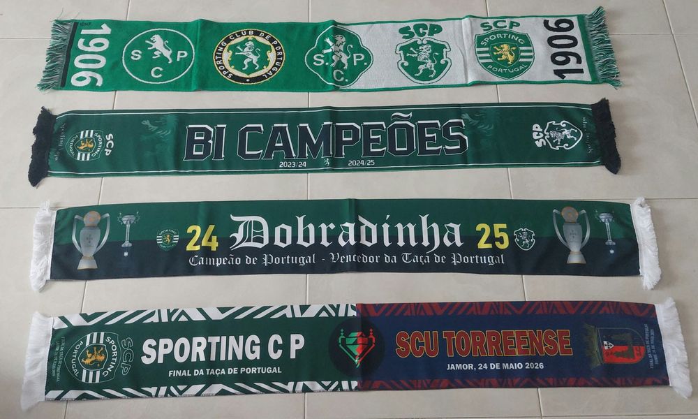 4 echarpes,scaf,bufanda do sporting