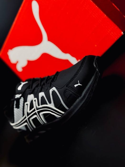 Мужские кроссовки пума черные стильные красовки puma black
