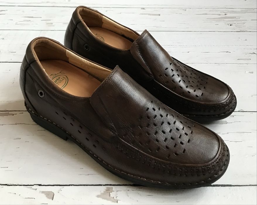 Włoskie Męskie Mokasyny Podwyższające Mario Bertulli 42/43 Skóra Nowe