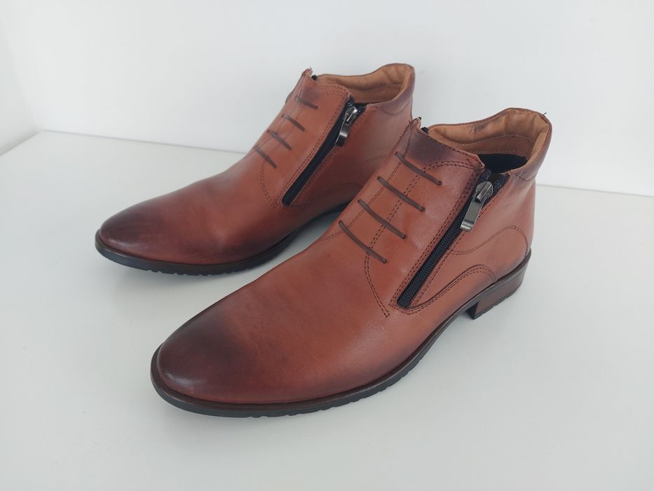 Buty męskie skórzane ocieplane w rozmiarze 44