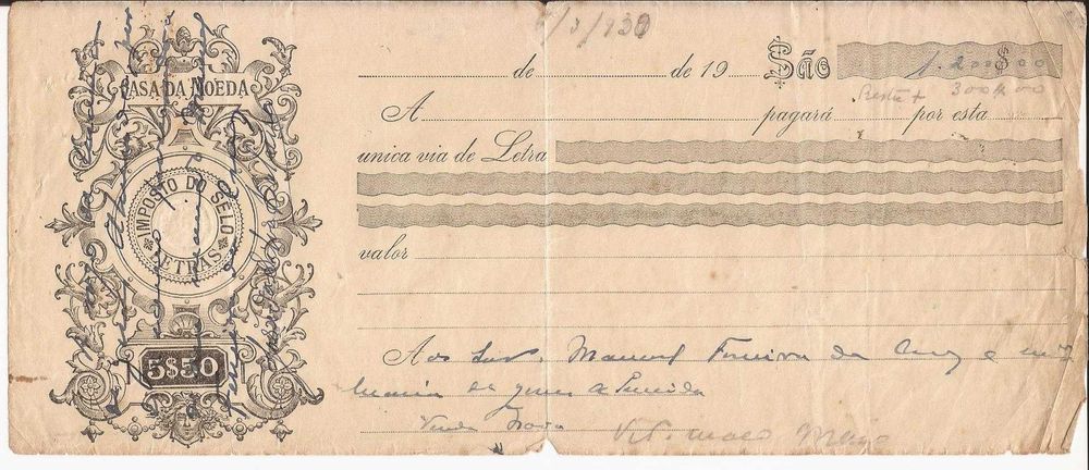 Letras Bancárias Antigas