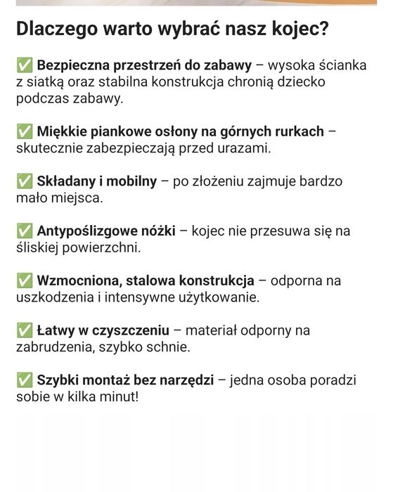 Kojec dla dziecka 150/180cm