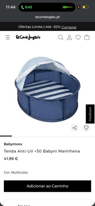 Tenda praia bebé baby moov