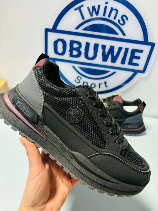 Big Star męskie sneakersy czarne bordo  41 - 44   TT174317