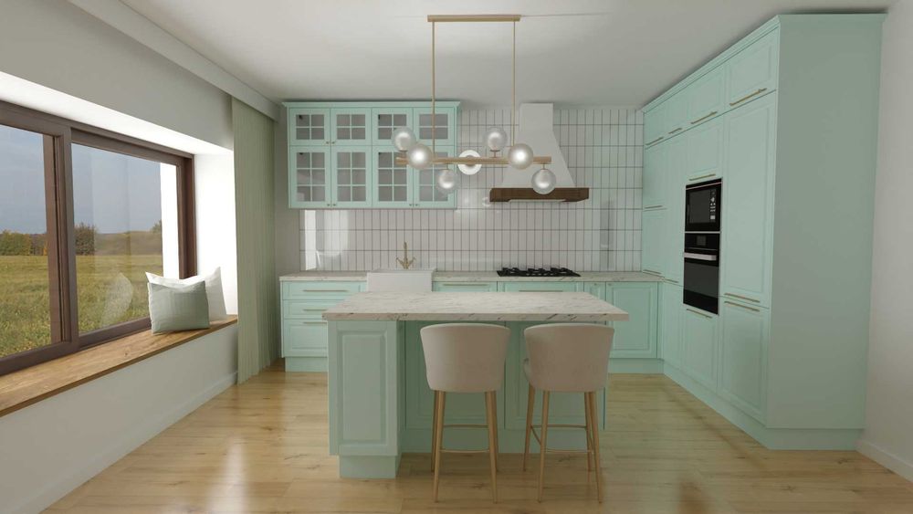 Wizualizacja kuchnia projekt mebli kuchennych projektowanie wnętrz
