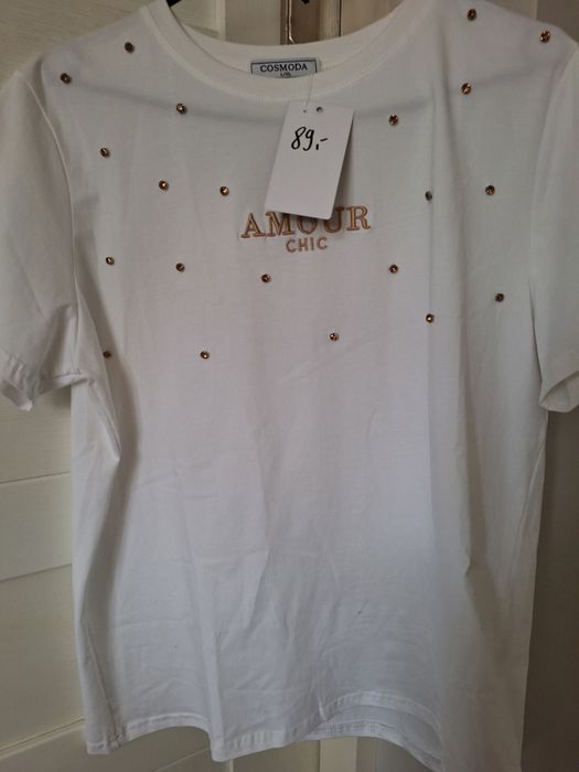 biała bluzka elegancka amour l xl