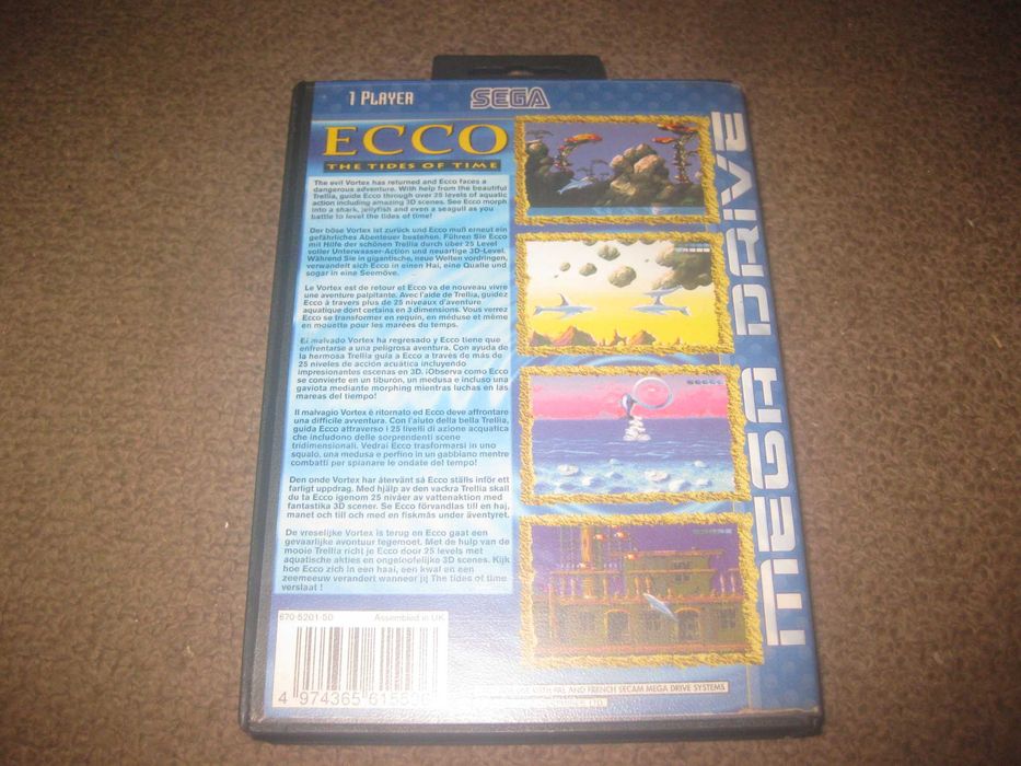 Jogo "Ecco: The Tides of Time" para Sega Mega Drive/Completo!