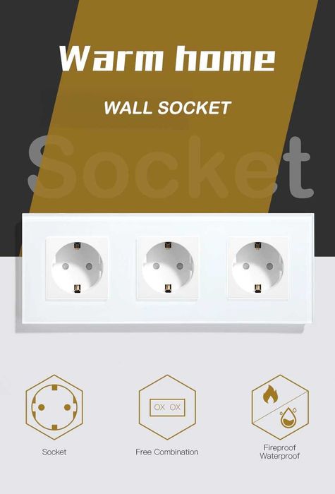 Скляна потрійна розетка