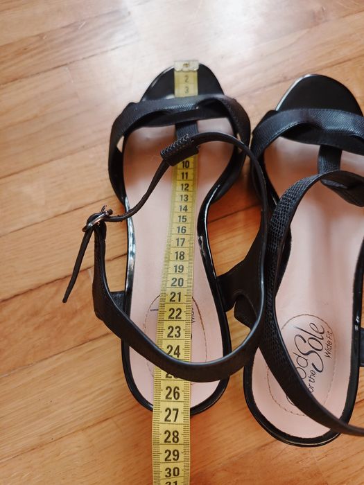 Sandały, Debenhams, 8/41, czarne, Good for the sole, wkładka 26,5 cm