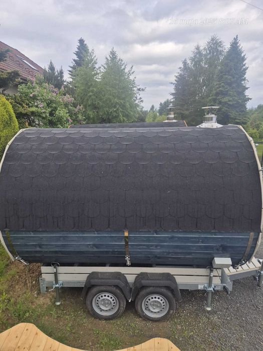 Sauna mobilna 250cm z tarasem (200+50), twój pomysł na biznes