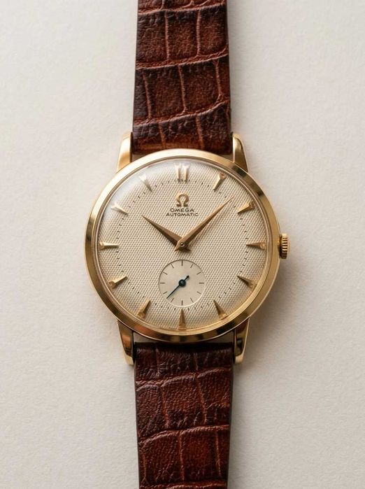 OMEGA Bumper Automatic plaqué Ouro 18K 80 microns– Mostrador "Honeycomb"  Raro