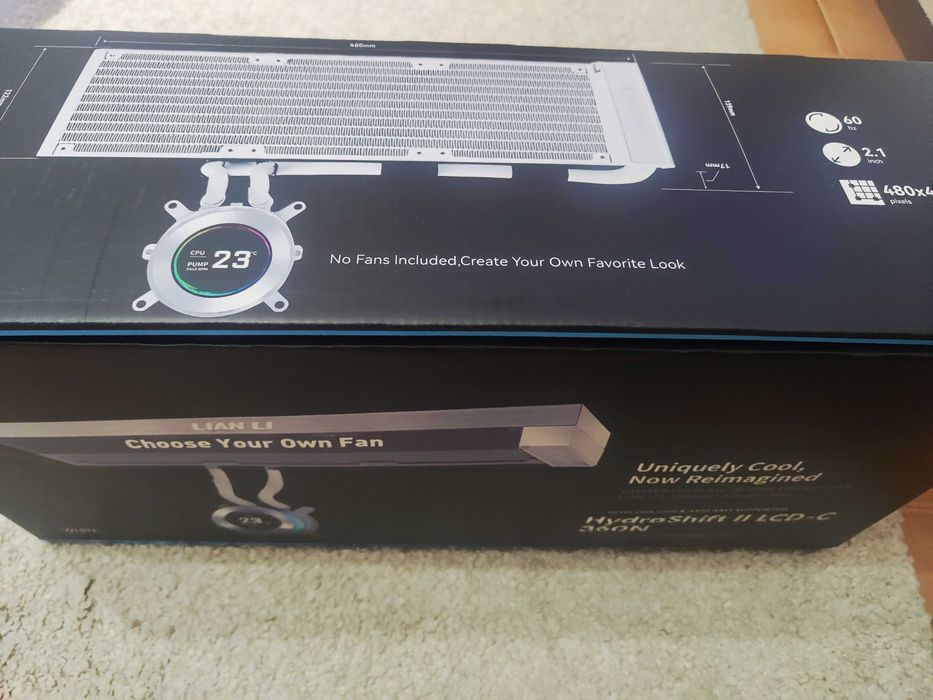 Water Cooler CPU AIO Lian Li HydroShift II LCD-C 360 Branco - 360mm