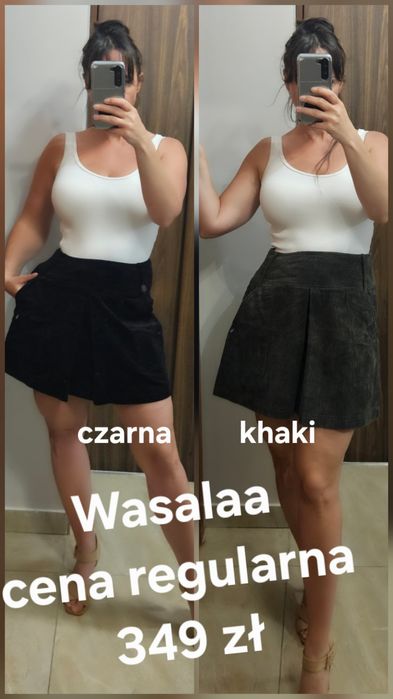 Czarna spódnica Wasalaa sztruks