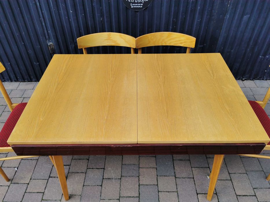 Stół JITONA+ 4x krzesło TON (Thonet), Czechosłowacja '60 Design, Prl