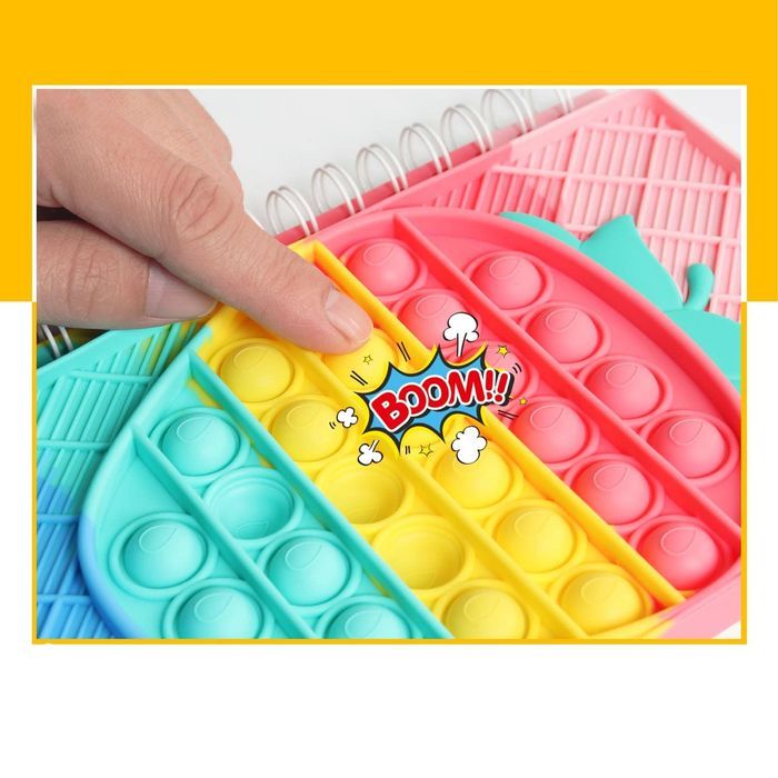 Notatnik Pop It - silikon antystresowy - A5 50 str tęcza