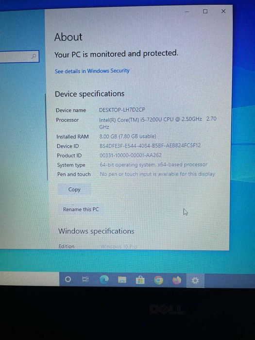 Dell Laptop – Core i5 7th Gen | 8GB RAM | Windows 10 Pro