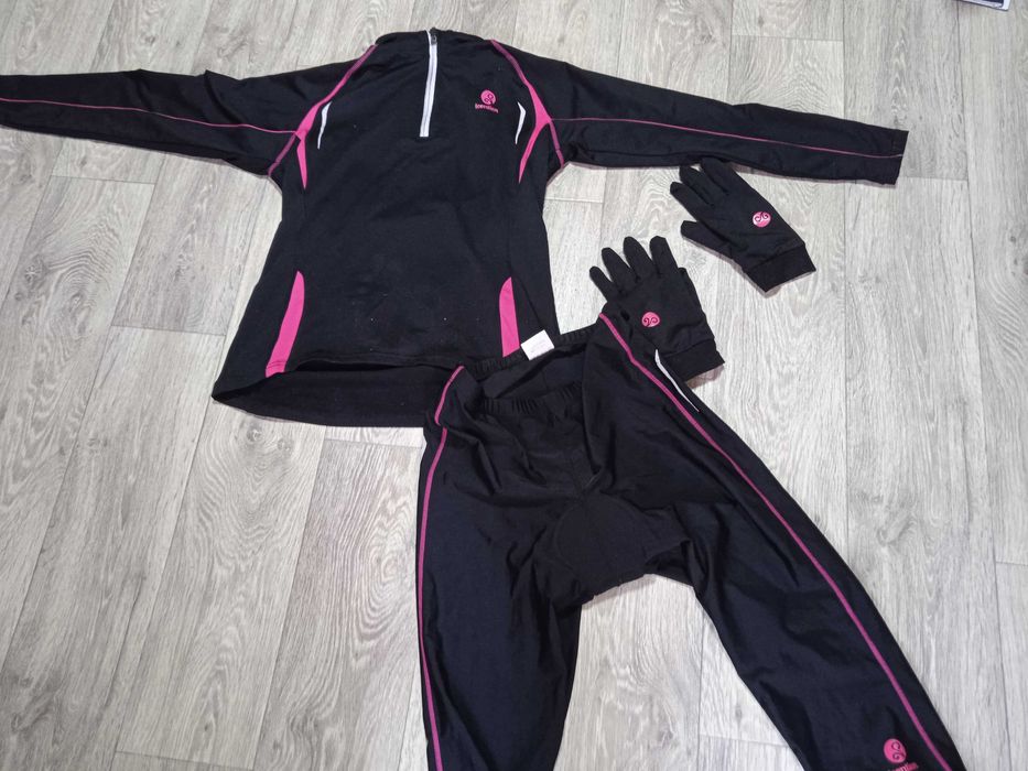 Женский комплект для фитнеса Leontien : кофта, бриджи, перчатки 44-46
