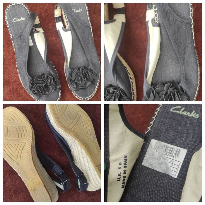 Босоножки эспадрильи Clarks на танкетке, р. 38 (оригинал)