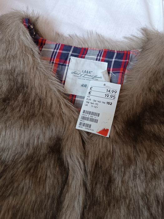 Futerko kamizelka bezrękawnik dla dziewczynki h&m 10 / 12 lat