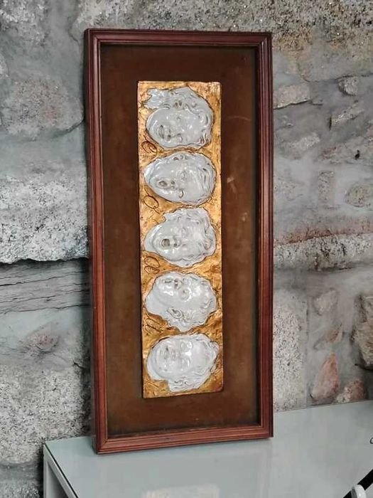 Quadro em Relevo – Vogais de Criança  Vintage ENVIO GRATIS