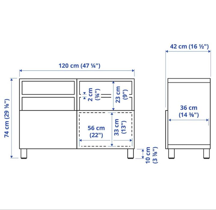 Ikea Besta szafka pod tv i nad tv
