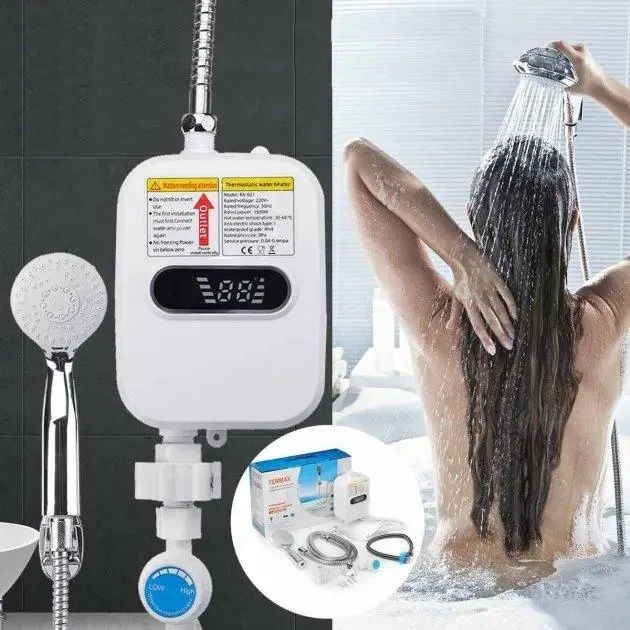 Проточный водонагреватель 3500ват душ смеситель ванную
