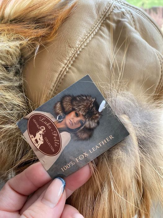 Czapka uszatka, skora i naturalne futro