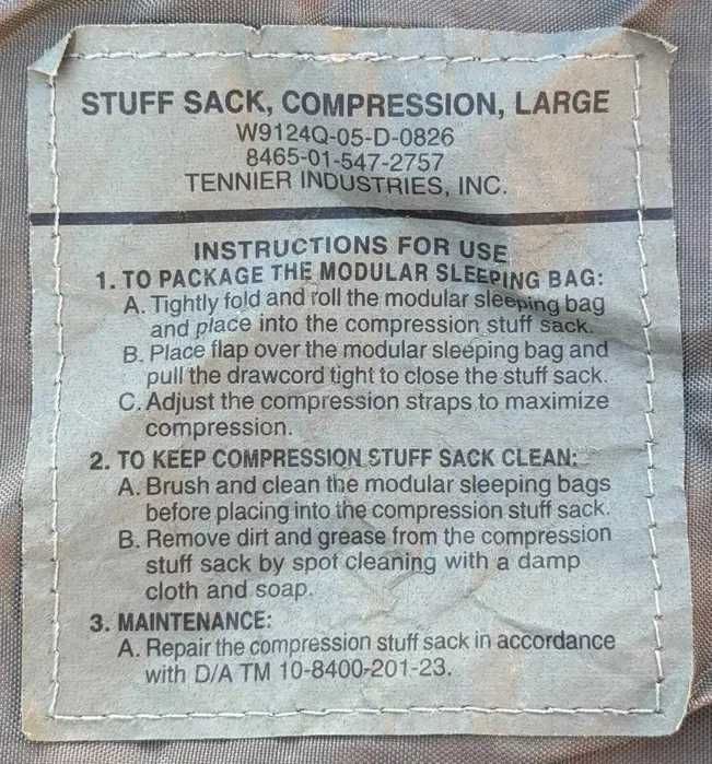 Спальна система Modular Sleep System MSS 5 Part USA США Б,У Оригінал