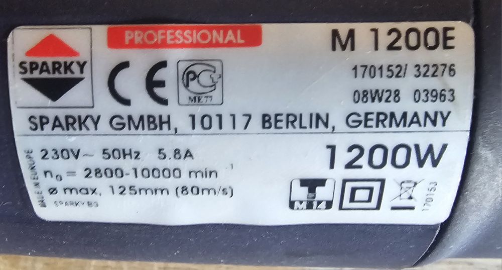Угловая шлифмашина Sparky MB 1200 Е