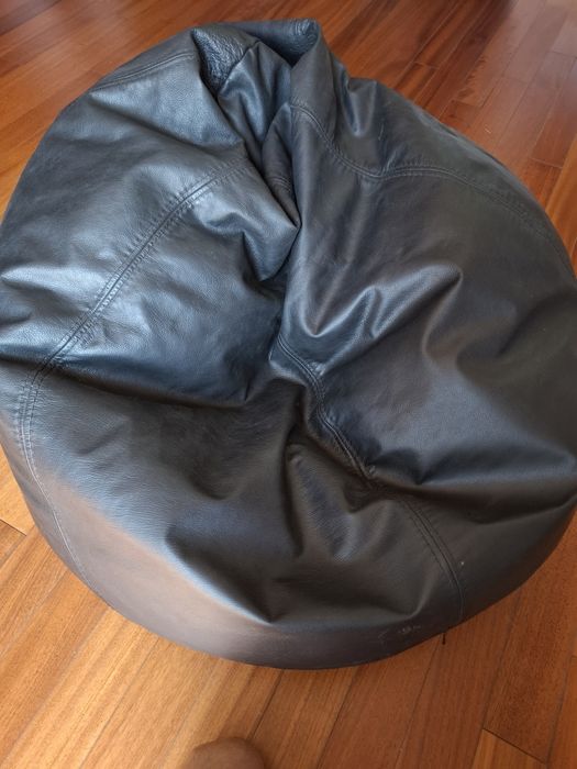 Puff de descanso em pele genuína 90cm diâmetro