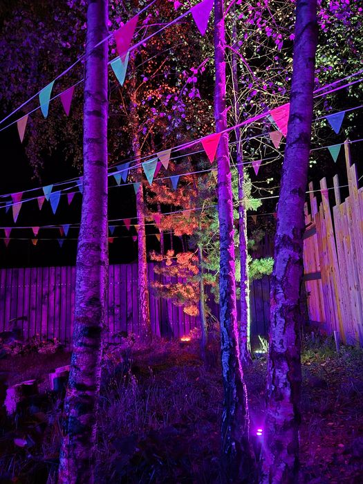 Oświetlenie dekoracyjne, iskry,  dym