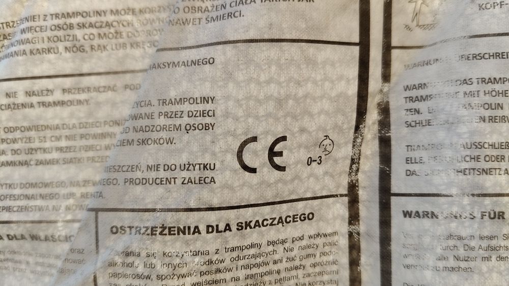 Trampolina 374cm 12ft Neo Sport bardzo duża zadbana garażowana trzylet