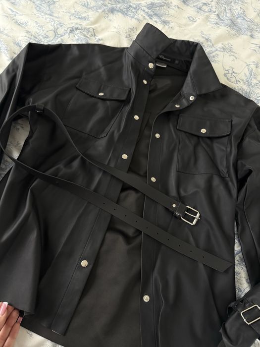 Рубашка кожанная черная 44/46