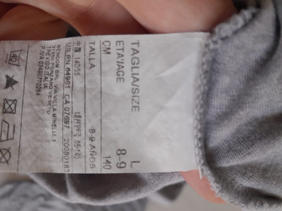 Blusa de manga comprida criança (tamanho 8 a 9 anos)