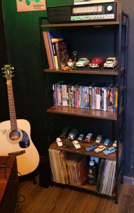 Nowy Regał Loftowy na Książki 5 Półkowy Drewniany Szafka Rustykalna FV