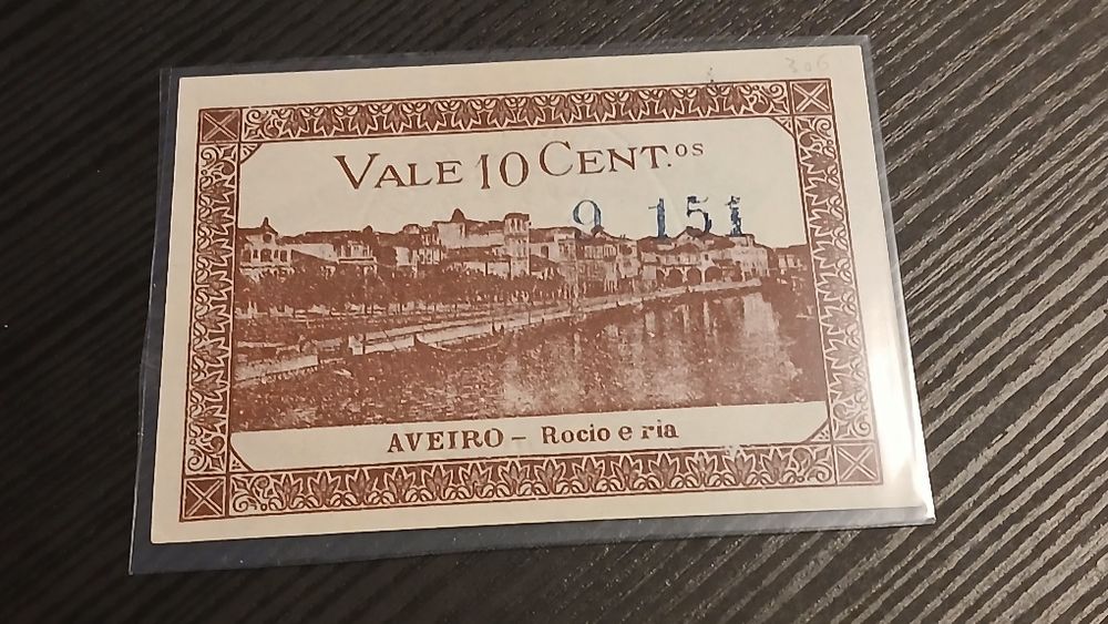 Cédula da Câmara M. de Aveiro 10 Centavos de 1921