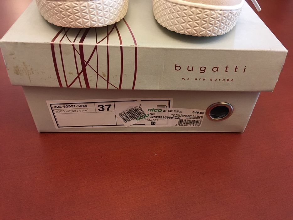 Buty damskie bugatti beżowe z futerkiem roz. 37 nowe nieużywane