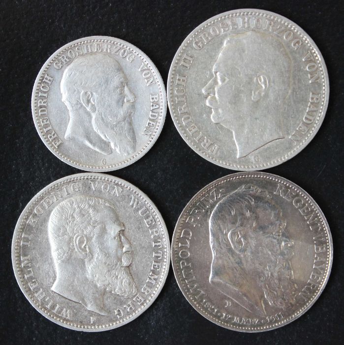 монета 2,3 марки 1903,1908,1909,1911 года