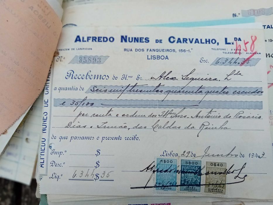 Lote de documento antigos anos 40 e 50