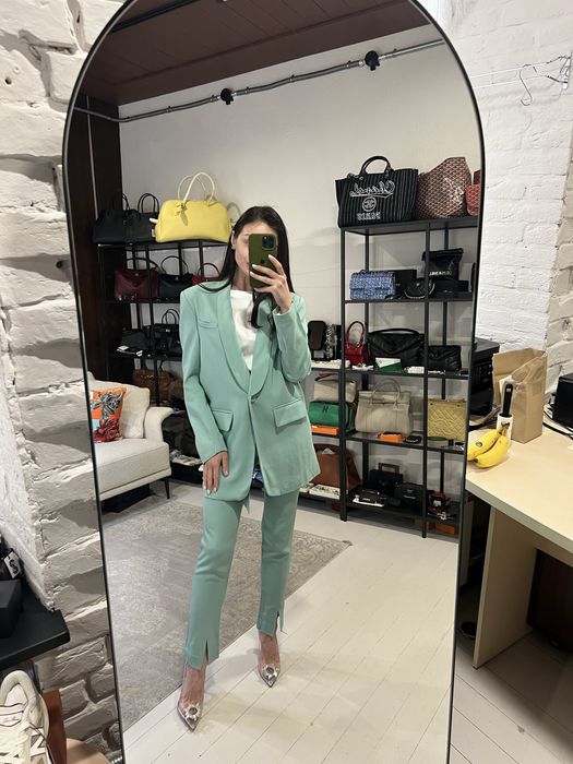 Костюм мятний класичний Tibi! ОРИГІНАЛ! Розмір S! Знижка 90%