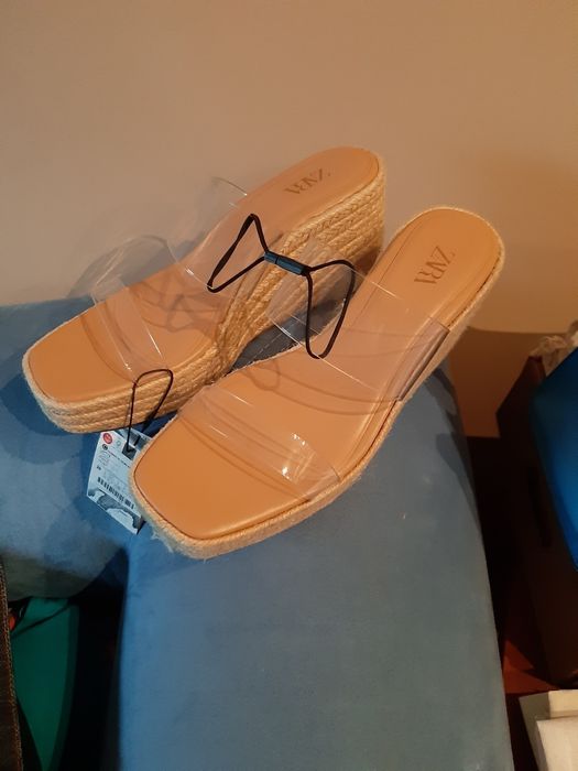 Buty Zara 39 juta przezroczysty lato klapki japonki buciki tkmaxx half