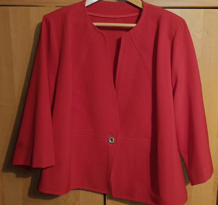 Czerwony żakiet Modne Duże Rozmiary, r. 58, nowy bez metki.