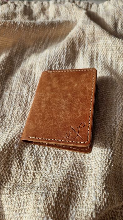 Minimalistyczny portfel Etui na karty ze skóry naturalnej | Rękodzieło