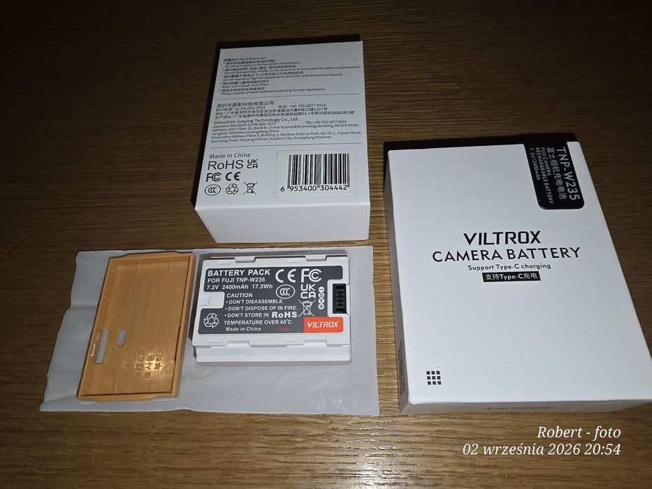 Viltrox bateria TNP-W235 do FujiFilm GFX