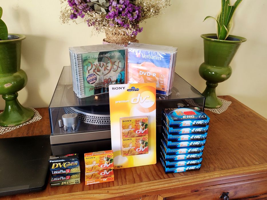 TDK Sony Panasonic Cassettes Video 8, Mini DV e CD-R Tudo Novo!