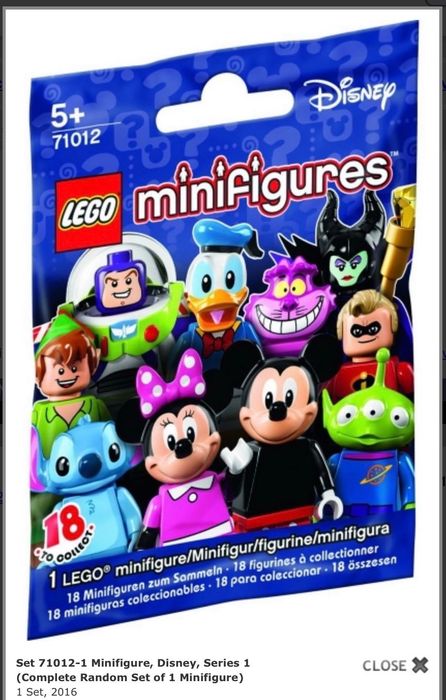 Lego Minifigure, Disney, Series 1 (Box of 60)