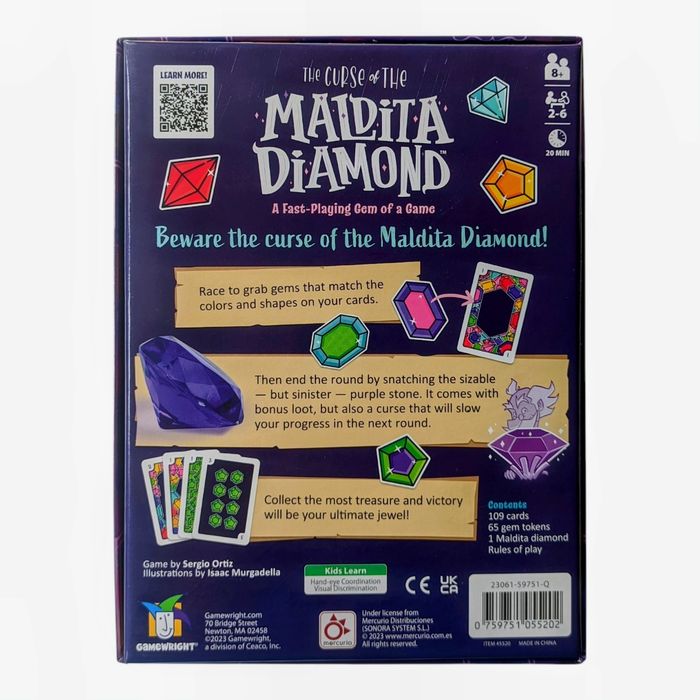 Настільна, дитяча гра Maldita Diamond з Америки, стан нової