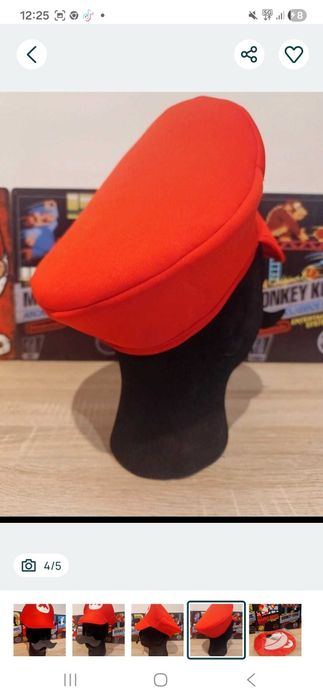 Mario + luigi czapka 2 szt + wąsy 2 szt