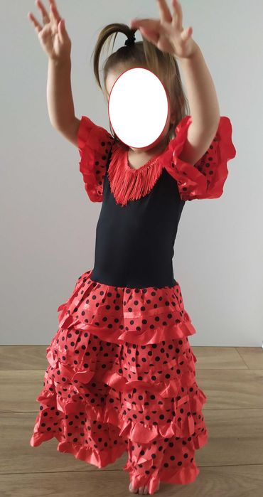 sukienka na bal karnawałowy - hiszpanka strój na 3/4 latka