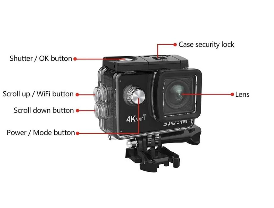 Екшн-камера SJCAM SJ4000 AIR silver 4K-30FPS з водонепроникним кейсом